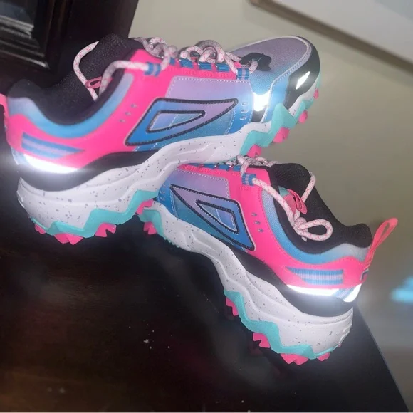 Fila Athletic Shoes with Pink and Blue Accents - Picture 2 of 3